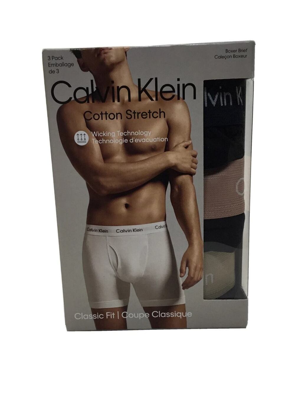 Calvin Klein Underwear Cotton Stretch Moisture Wicking Boxer Briefs 3-Pack